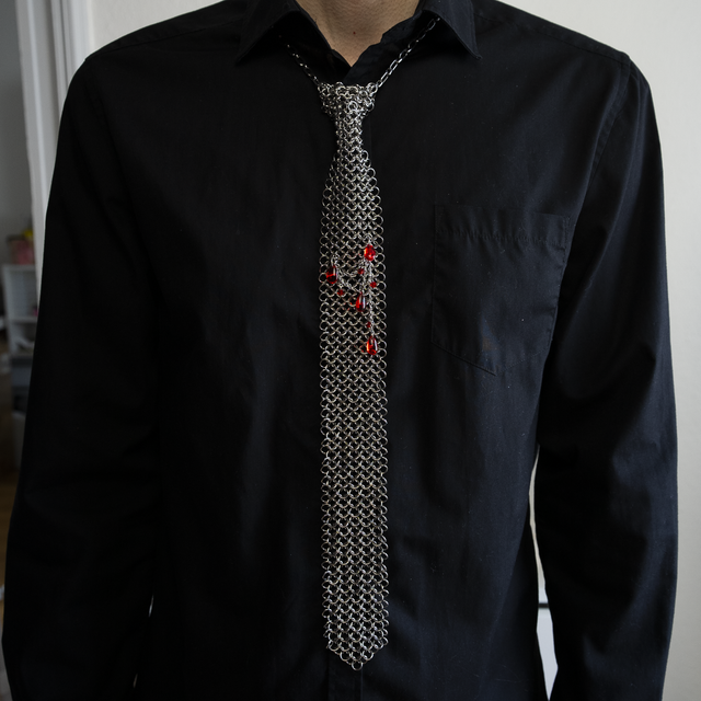 Báthory - Cravate argentée