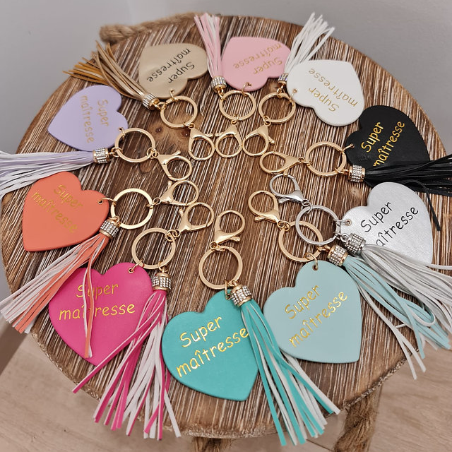 Porte clés coeur SUPER MAÎTRESSE 