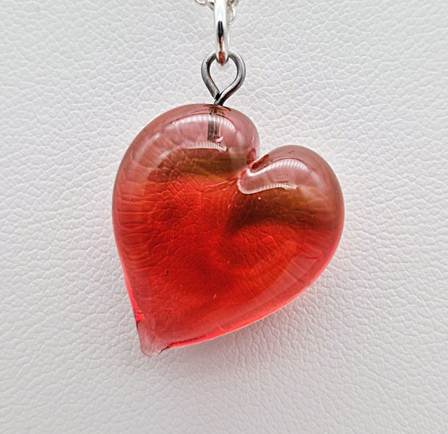 Pendentif Cœur rose transparent