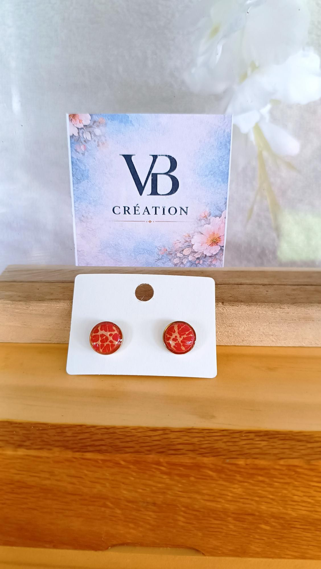 Puces rouges et or 10mm