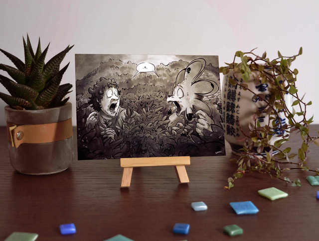 Carte postale A6 ou original - Salamandre - Rencontre