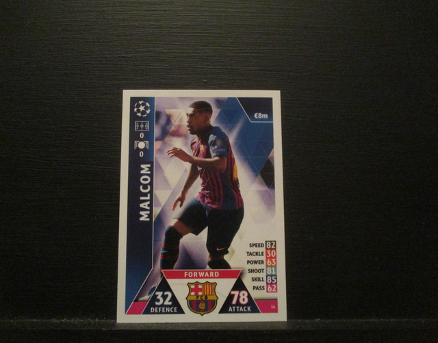 MALCOM - UEFA Champions League Match Attax 2018/19 Original Trading Card #14