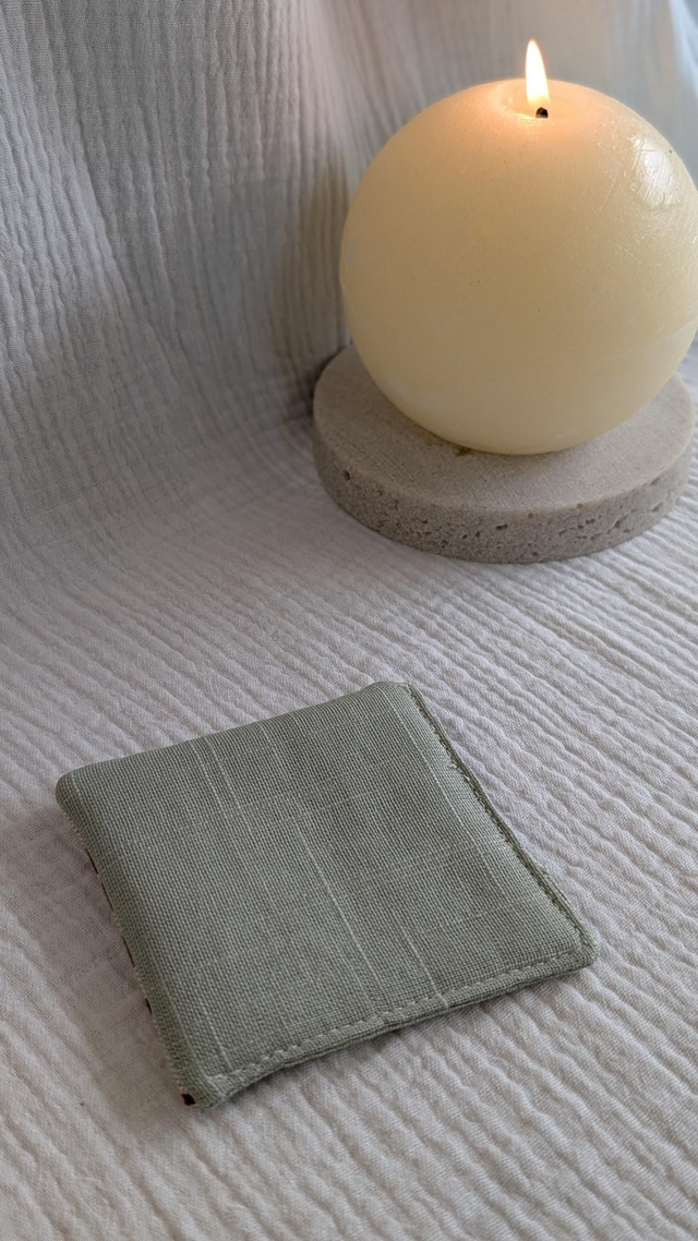 Marque-page "coin" - Collection tissu "Renard"/Vert d'eau 1