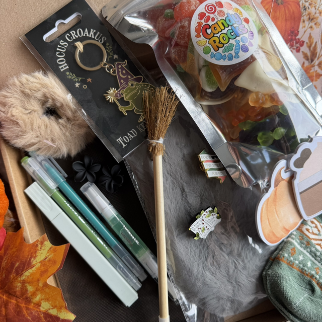 Boo Basket - Green, Natural, Orange & Black