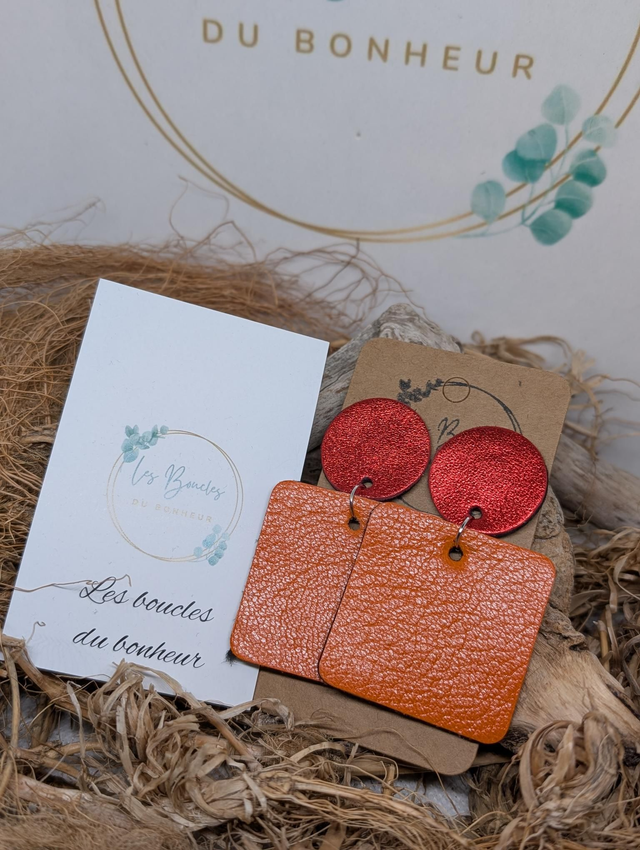Boucles d&#039;oreilles Perrine orange p011