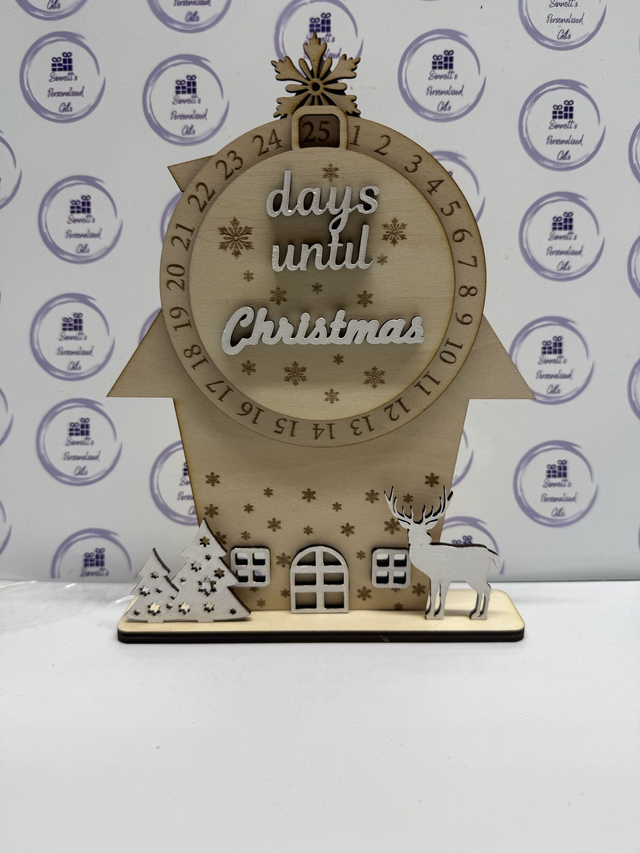 Handmade wooden days until Christmas free standing sign 