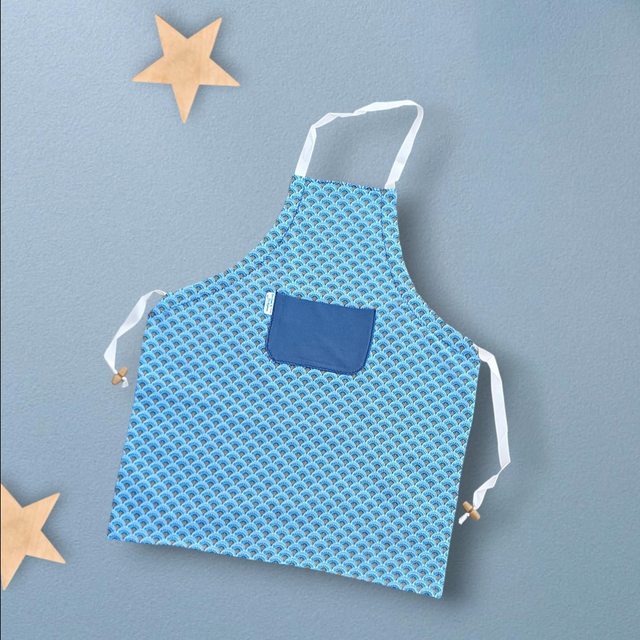  Tablier de Cuisine ou Activités pour Enfants en Coton Personnalisé réglable Géometrique