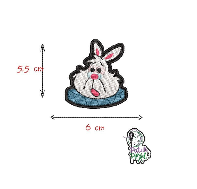 Lapin blanc Alice aux pays des merveilles écusson brodé
