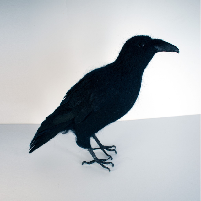 Crow - needle felted sculpture