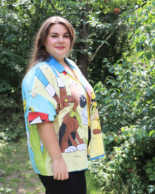 🤠 Chemise Upcyclée – « L'Ouest Sauvage de Lucky Luke » – Taille 50