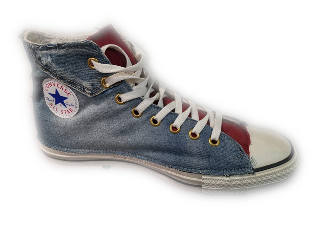B85476E2 - CONVERSE CUSTOM Scarpa lacci denim
