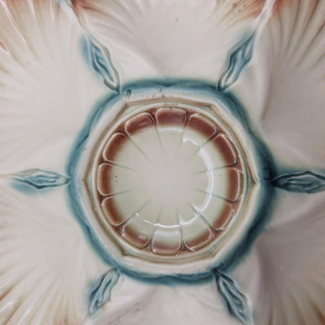 Assiette de service à huîtres Digoin Sarreguemines