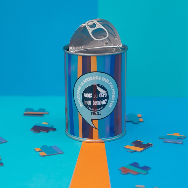 Puzzle à message "Veux tu être mon témoin"