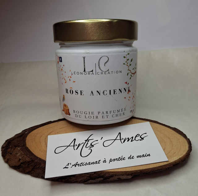 Bougie parfumée blanc or Rose ancienne 170 gr