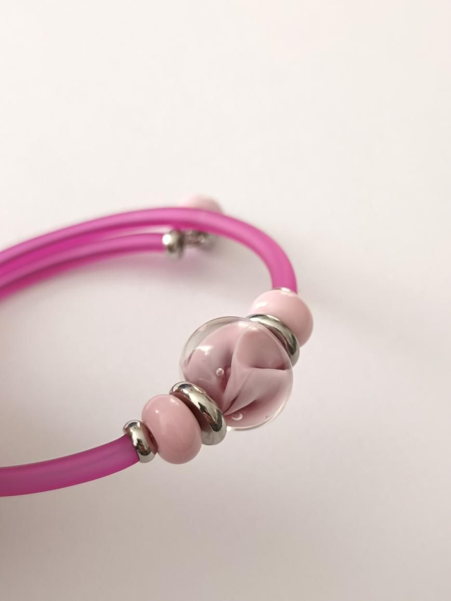 Bracelet Rose en verre de Murano 