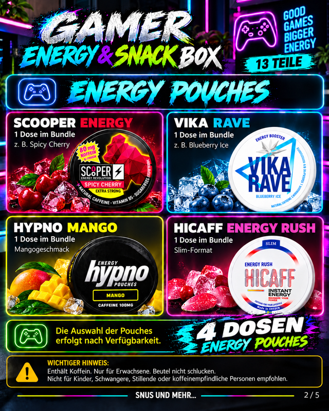 Gamer Energy & Snack Box – 13-teilig | Versandkostenfrei