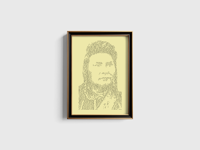 A3 Schreibmaschinen-Textbild Chief Joseph in Schwarz auf Elfenbein