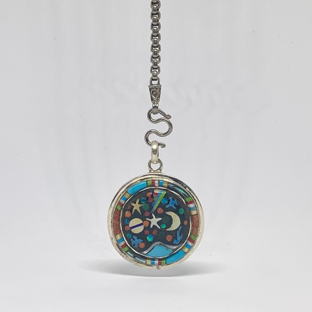 Pendentif Galaxy NACRE NAVAJO argent massif et pierres naturelles 