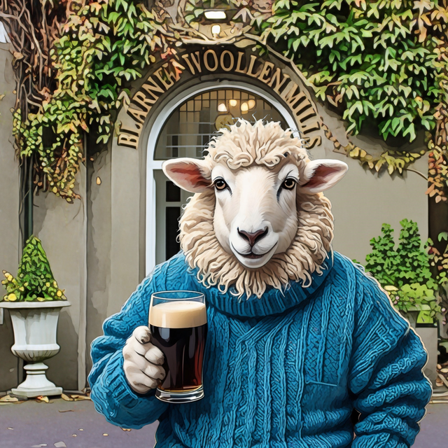 Enjoying a Pint, Blarney Woollen Mills