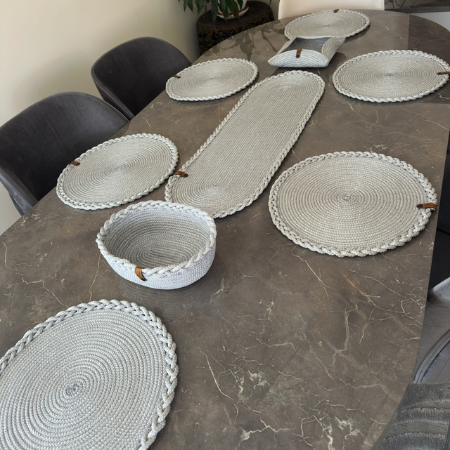 Set de table Tressia gris argenté 