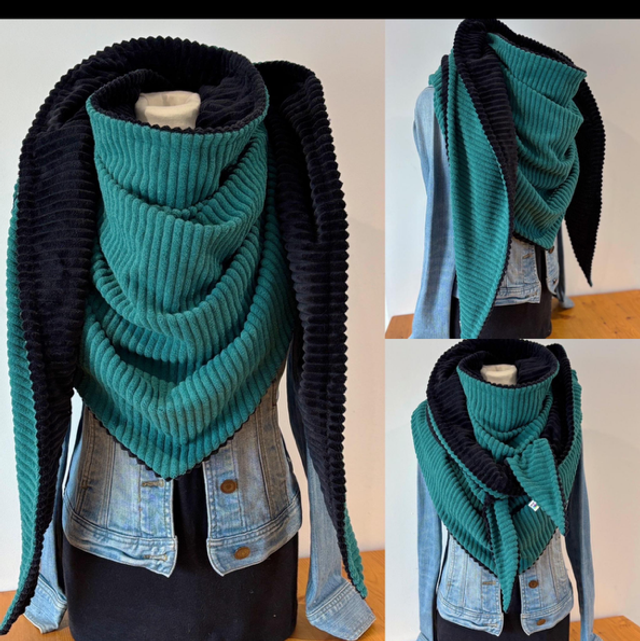 Maxi chèche, châle , écharpe « Happy Elise Vert Mer » 