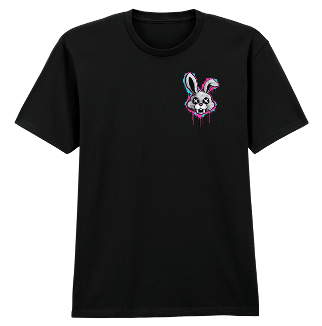 Mad Bunny Black Soft Spun Patterned T-Shirt