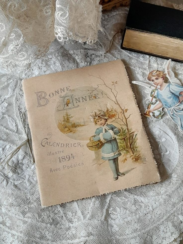 calendrier de voeux 1894 illustré et poésies