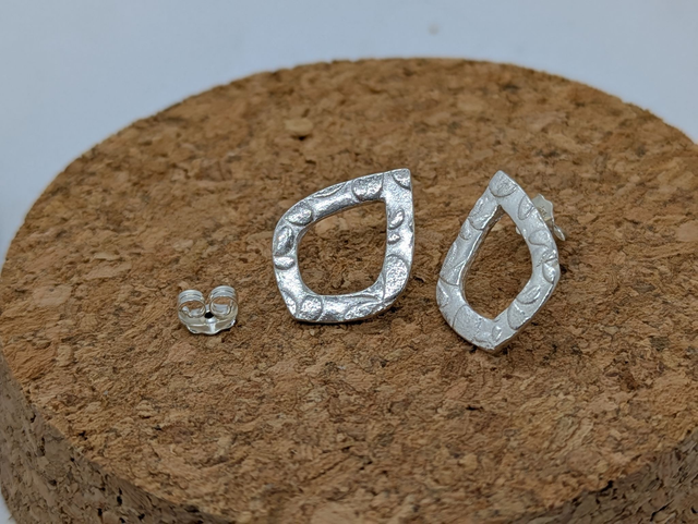 XLarge Open Drop Textured Earrings 