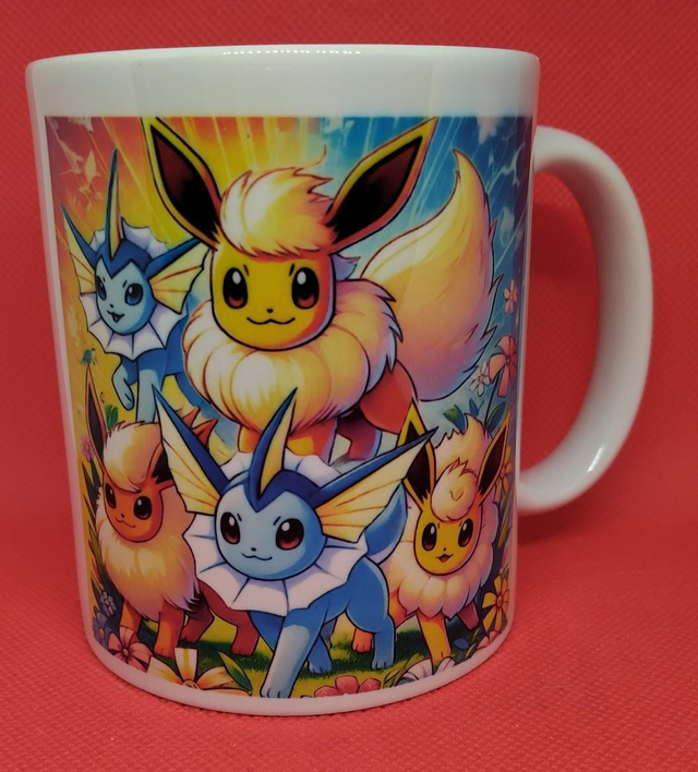 Custom Printed Pokémon Eevee Evolution Mug.