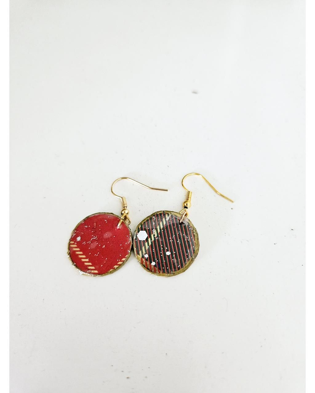 Festival Pair Earring Dangle Drop ECO Handmade Unique Lightweight