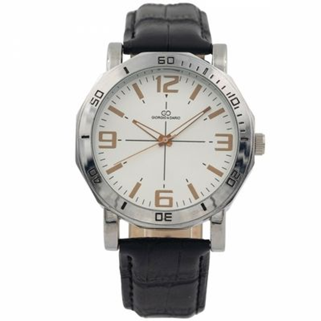 Montre analogique Giorgio &amp; Dario homme bracelet cuir noir