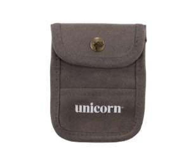Unicorn Accessory Pouch Case - Push Button - Flocked Leather - Grey