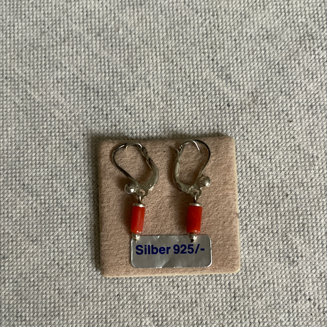 Korallen Ohrringe Vintage silber