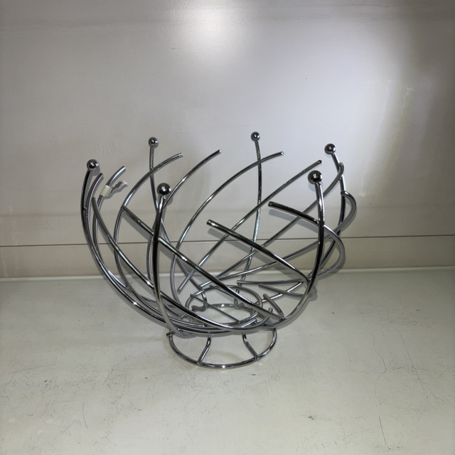 Grande corbeille à fruit argenté 