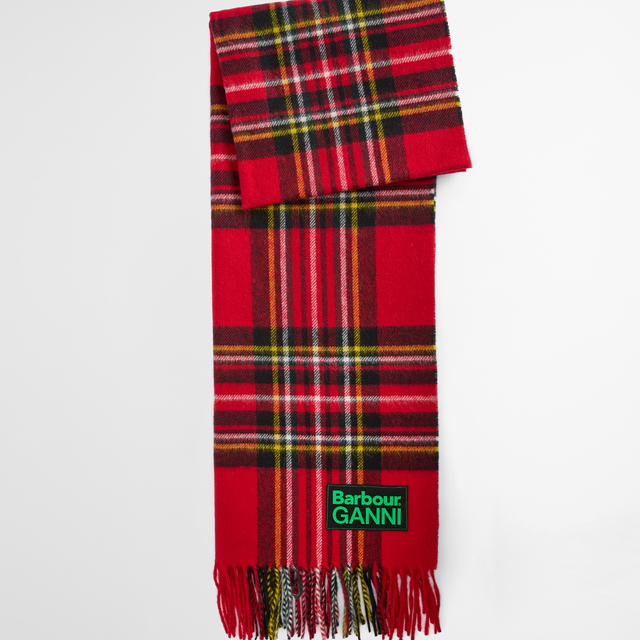 Barbour X Ganni Wool Scarf Royal Stewart 