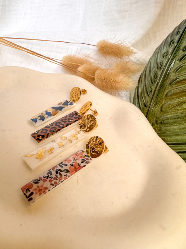 Boucles d'oreille rectangle