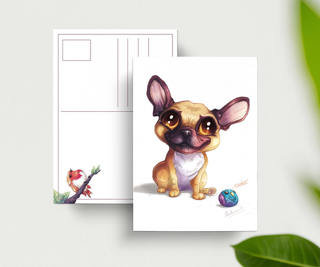 Carte postale Petit Bouledogue Français