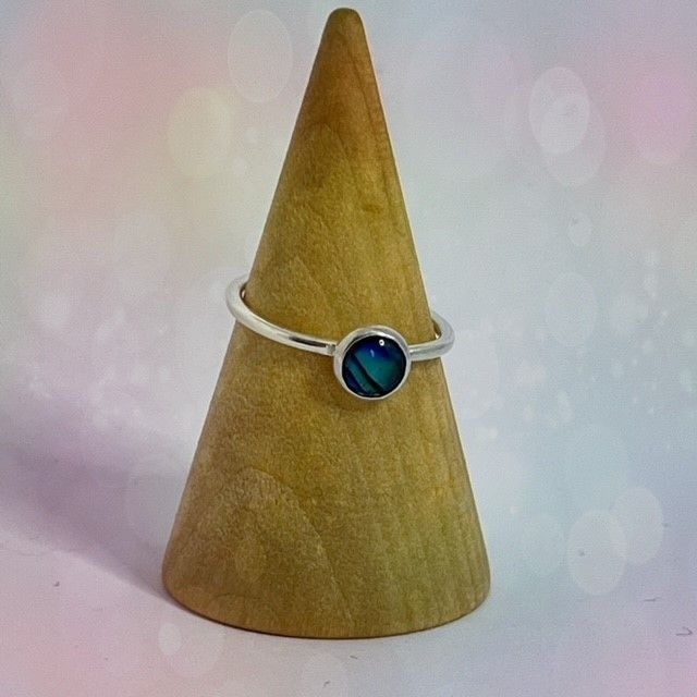 Silver and Alabone Paua Shell Ring