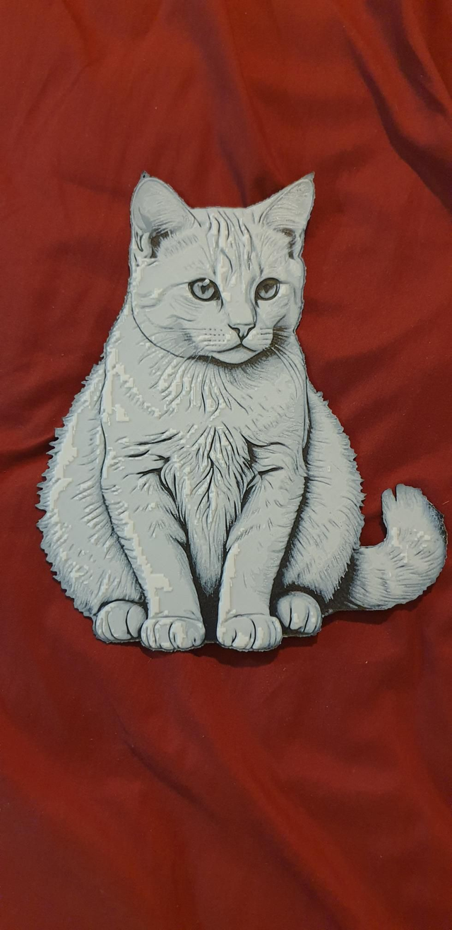 Plaque Deco chat blanc découpé