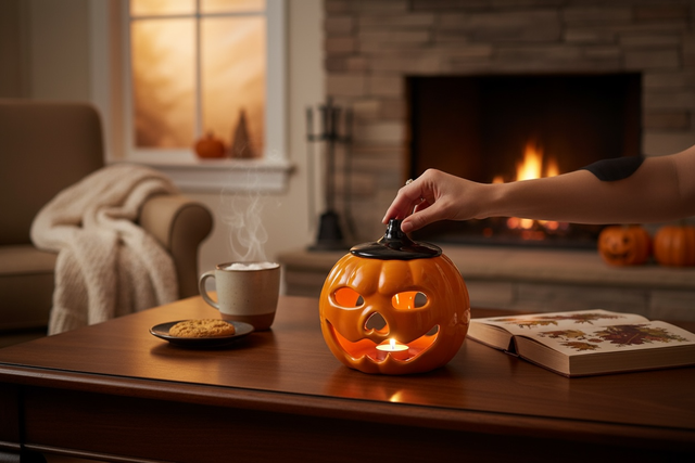 Brûleur citrouille céramique et une tablette de fondants