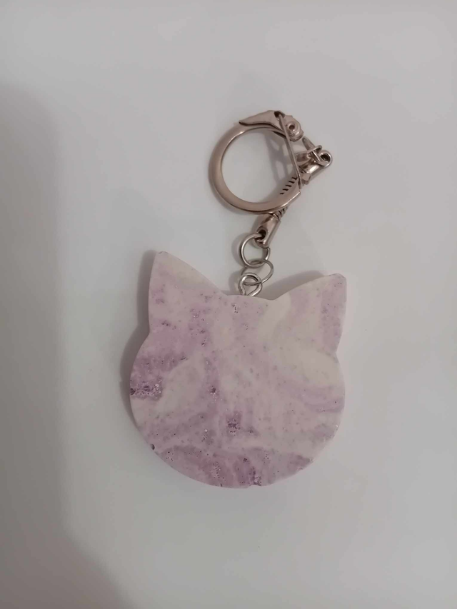 porte clef chat en jesmonite 