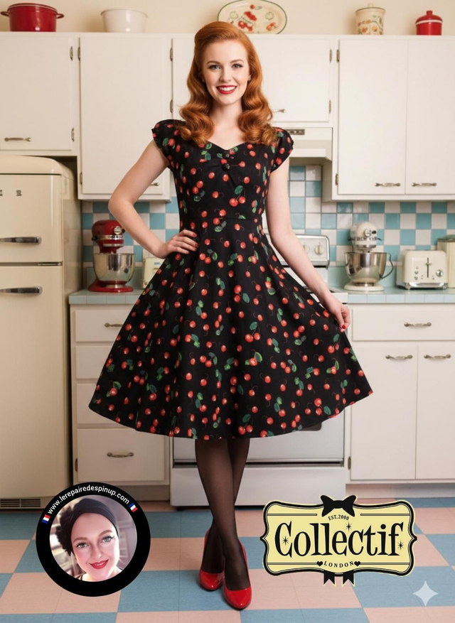 Robe Collectif Dolorès Black Cherry Swing T38/40