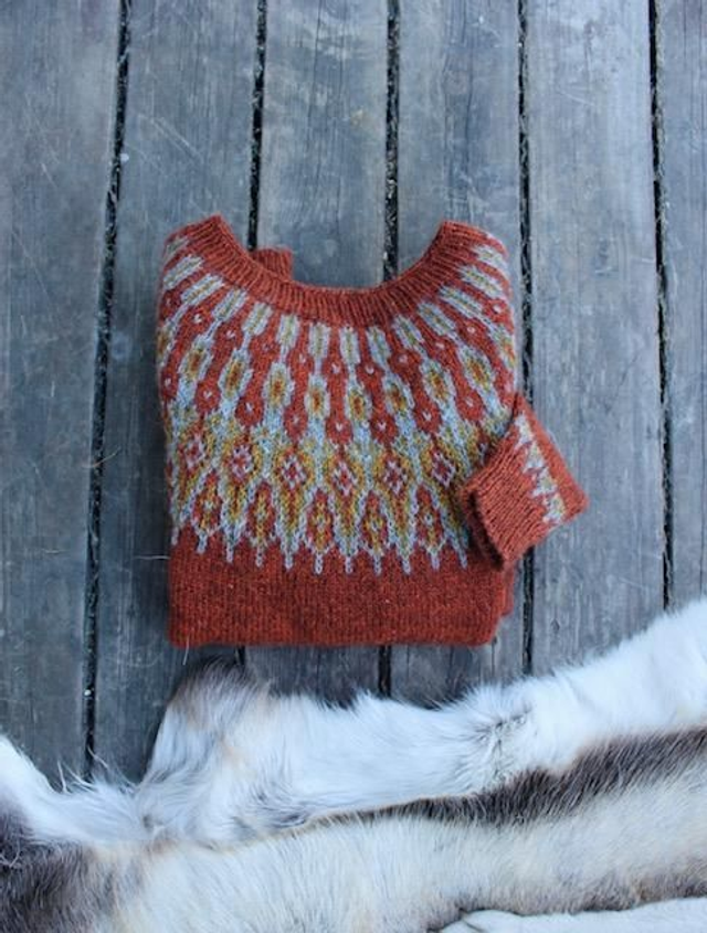 Tusseladd Sweater Kit - Col 03 (Cognac) - Wool & Pattern - Linka Neumann