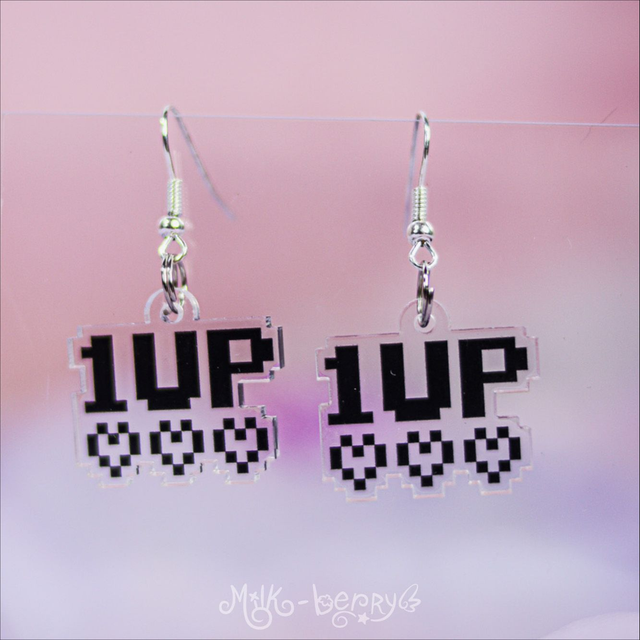 Boucles d'Oreilles Acrylique Pixel 1 Up
