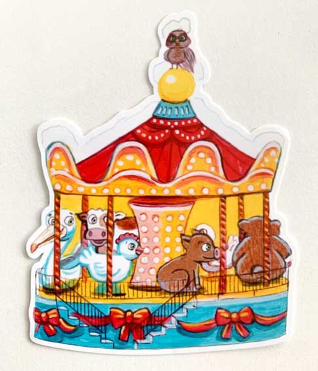 Die-Cut-Sticker "Karussell"