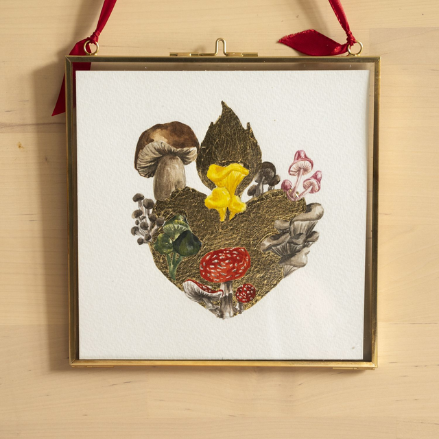 Aquarelle ex-voto champignons