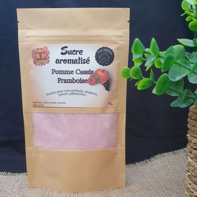 Sucre Aromatisé Pomme Cassis Framboise - 150g