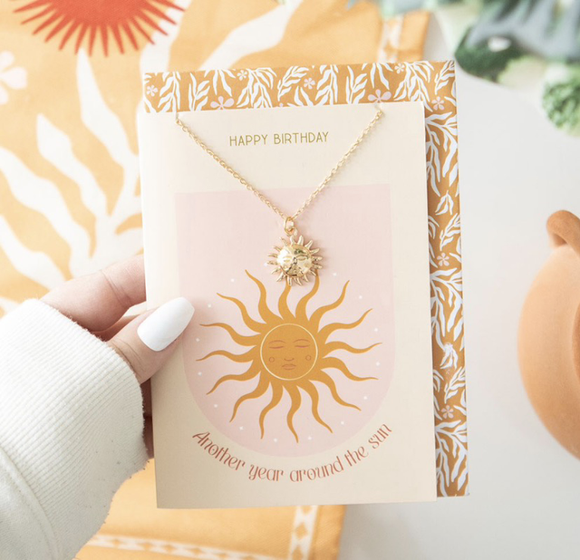 Sun Necklace Gift Set – “Another Year Around the Sun”