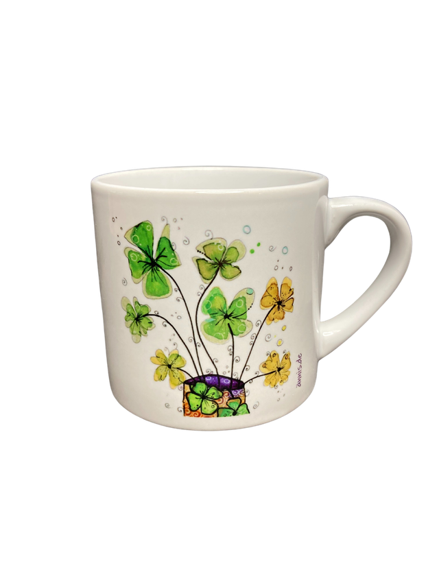 Keramiktasse "Kleeblätter"