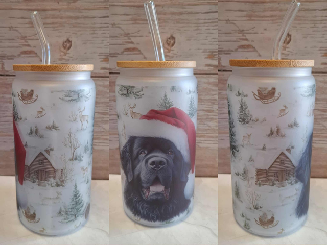 Verre givré terre neuve de Noël